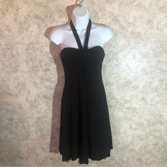 B Darlin Dresses & Skirts - B. Darlin Strapless Laced Hem Black Dress